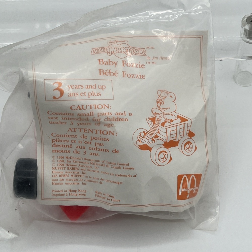 Vintage McDonald's 1990 Muppet Babies Happy Meal‎ Toy Baby Fozzie SEALED